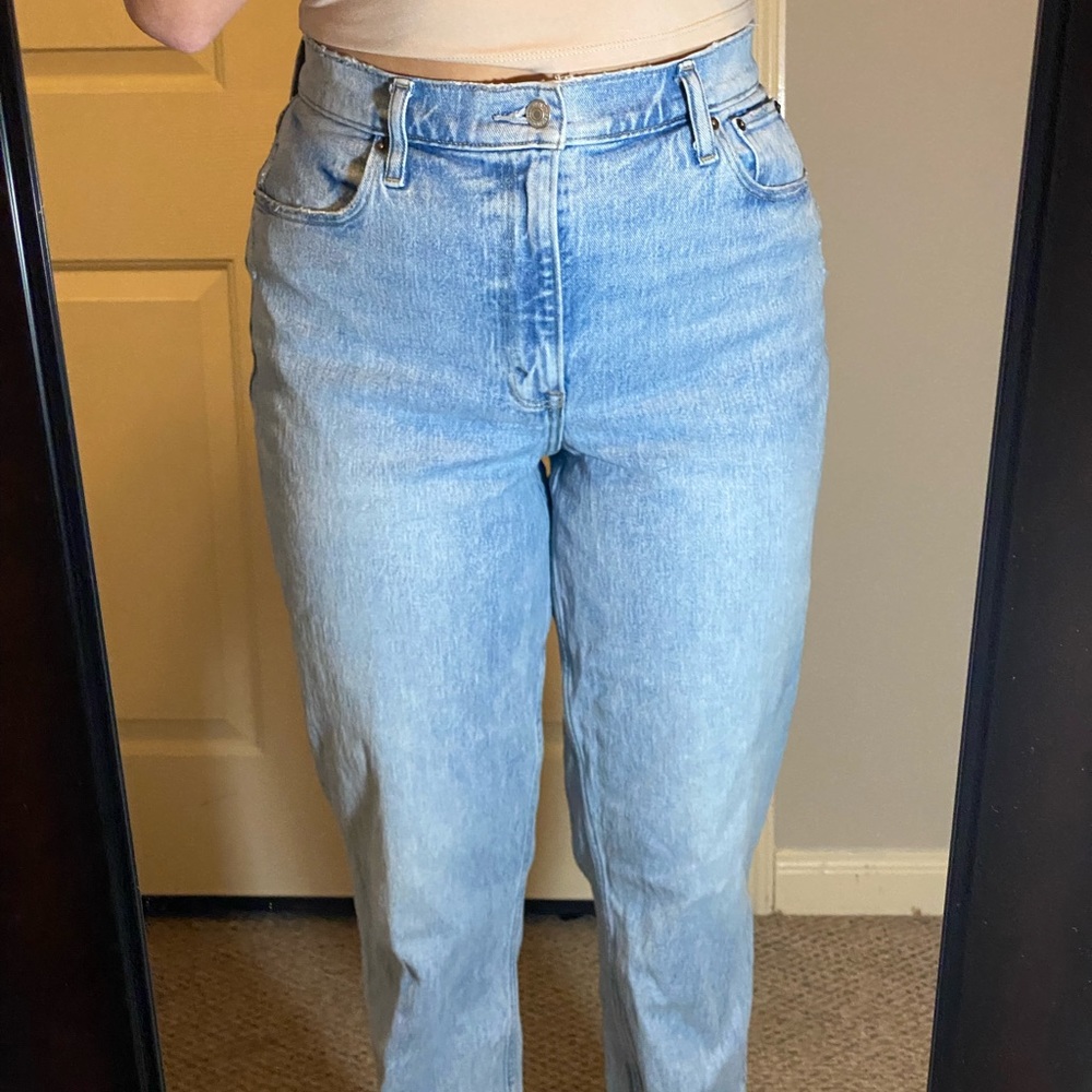 Abercrombie curve love ultra high rise 90s straight leg jeans